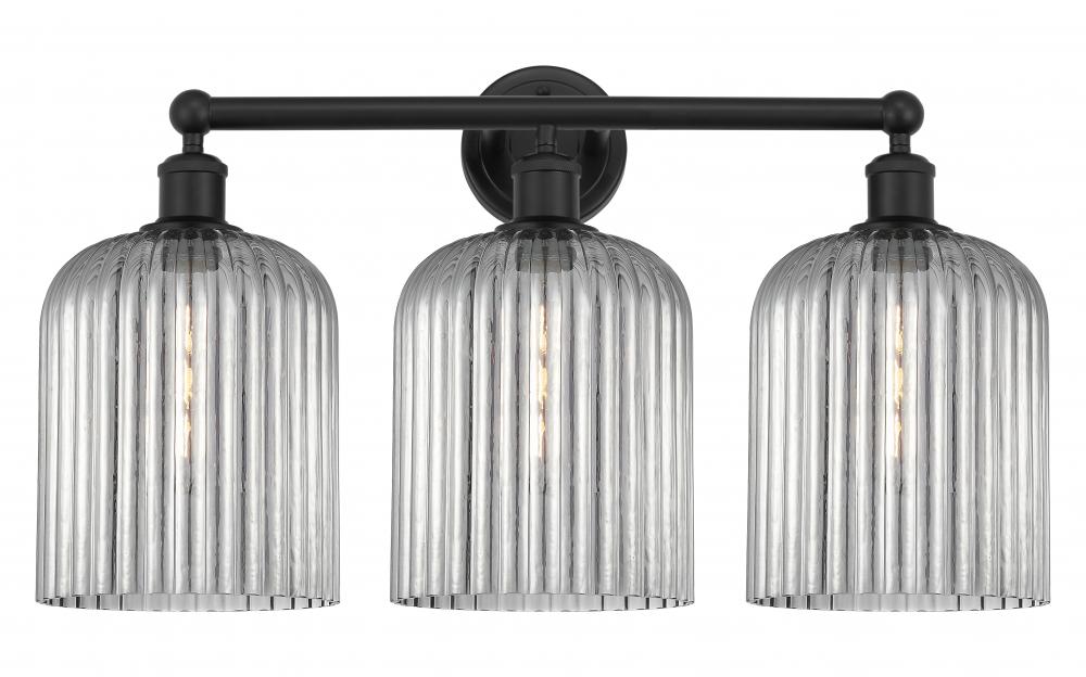 Bridal Veil - 3 Light - 23 inch - Matte Black - Bath Vanity Light