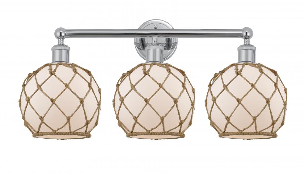 Farmhouse Rope - 3 Light - 26 inch - Polished Chrome - Bath Vanity Light