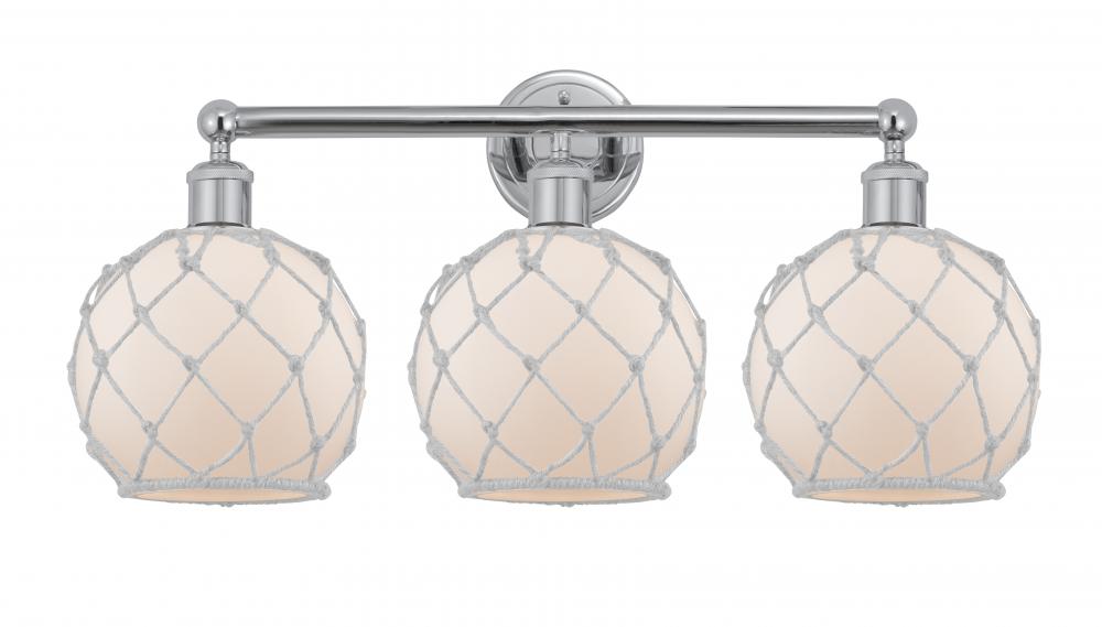 Farmhouse Rope - 3 Light - 26 inch - Polished Chrome - Bath Vanity Light