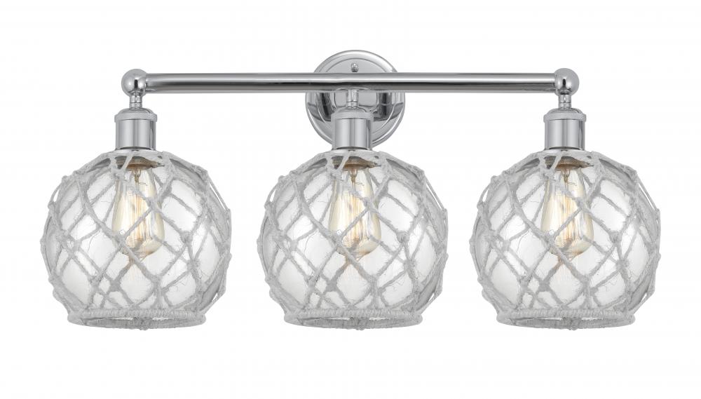 Farmhouse Rope - 3 Light - 26 inch - Polished Chrome - Bath Vanity Light