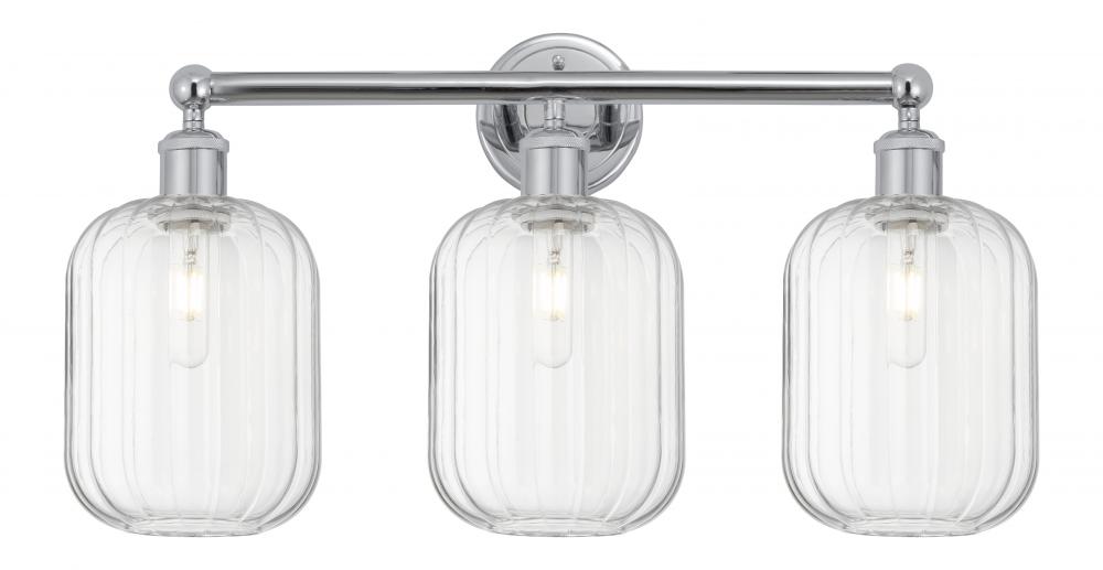 Preston Cylinder - 3 Light - 25 inch - Polished Chrome - Bath Vanity Light