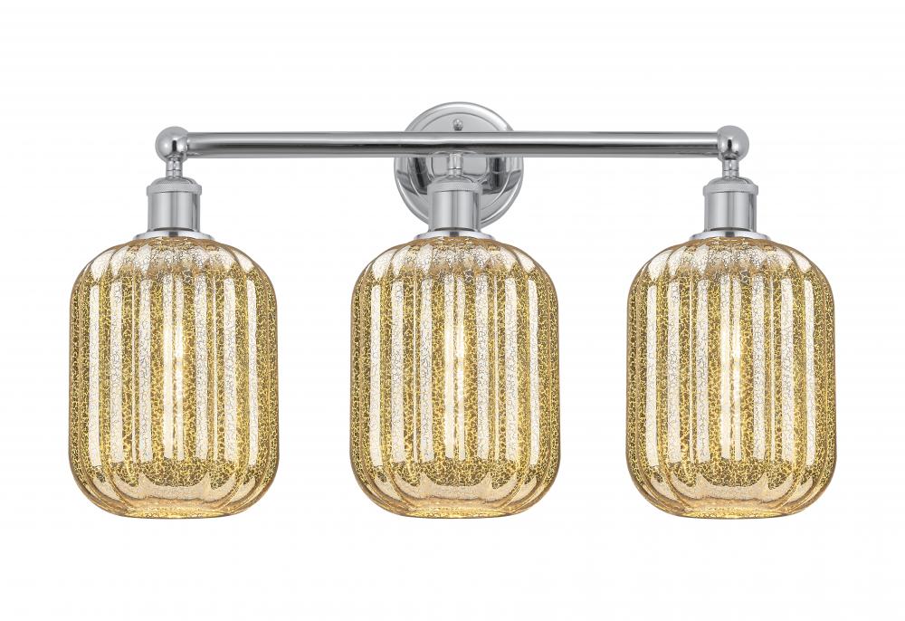 Preston Cylinder - 3 Light - 25 inch - Polished Chrome - Bath Vanity Light