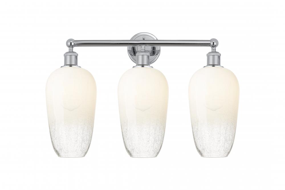 Brookhaven Flute - 3 Light - 25 inch - Polished Chrome - Bath Vanity Light