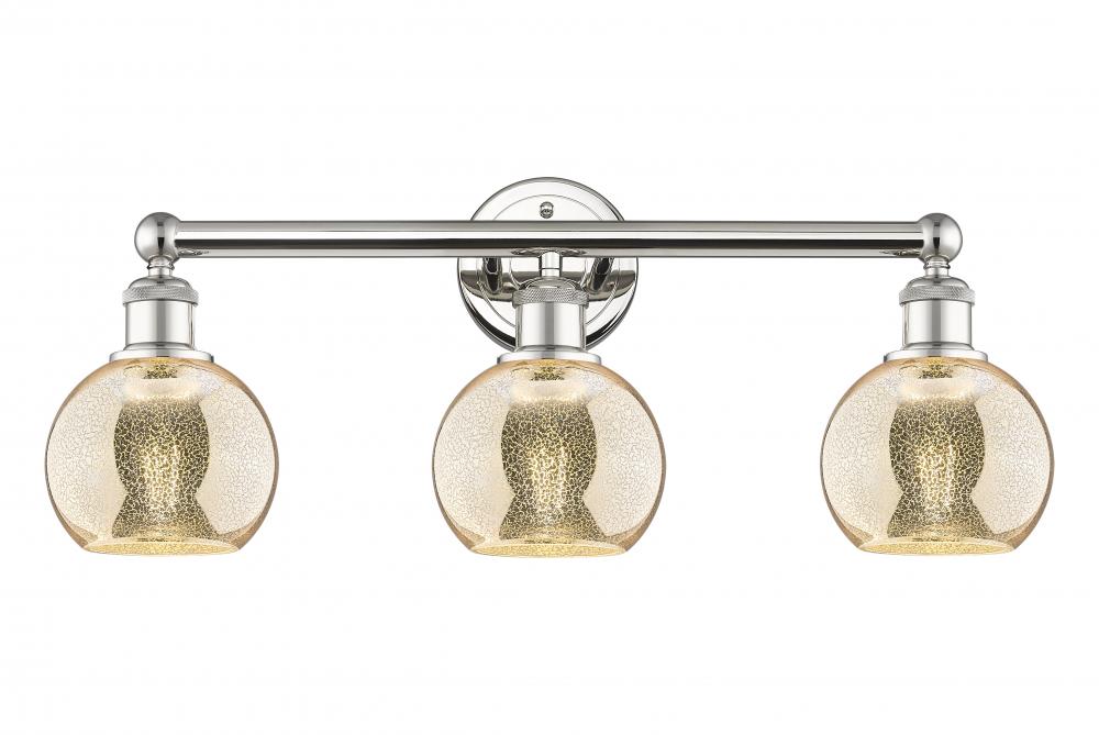 Athens - 3 Light - 24 inch - Polished Nickel - Bath Vanity Light