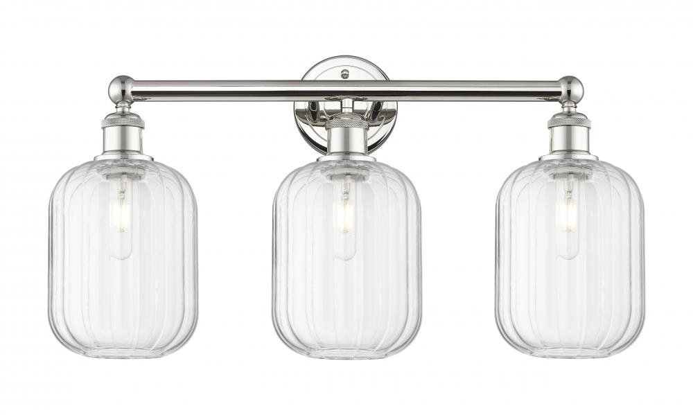 Preston Cylinder - 3 Light - 25 inch - Polished Nickel - Bath Vanity Light