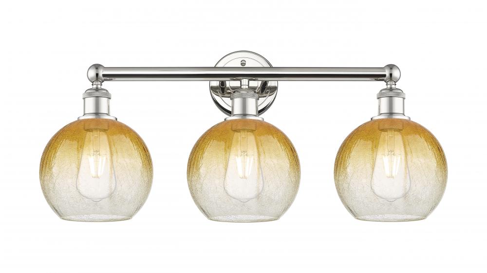 Brookhaven Globe - 3 Light - 26 inch - Polished Nickel - Bath Vanity Light