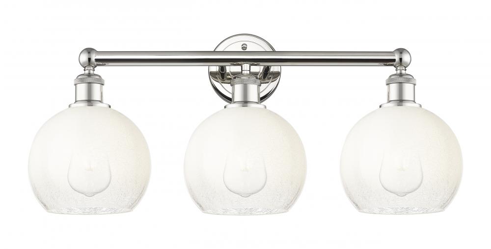 Brookhaven Globe - 3 Light - 26 inch - Polished Nickel - Bath Vanity Light