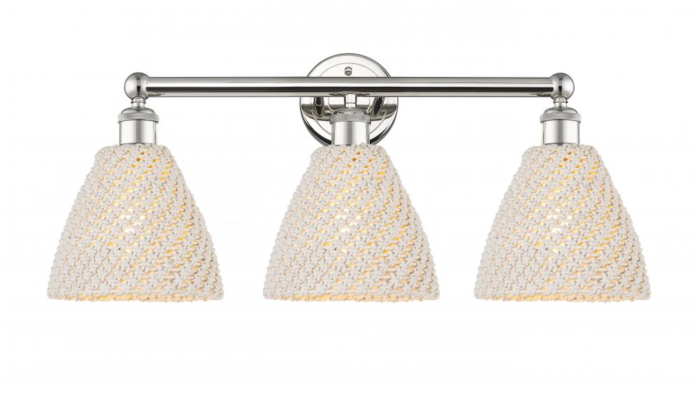 Bristol Natural - 3 Light - 26 inch - Polished Nickel - Bath Vanity Light
