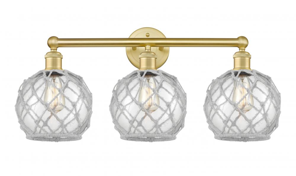 Farmhouse Rope - 3 Light - 26 inch - Satin Gold - Bath Vanity Light