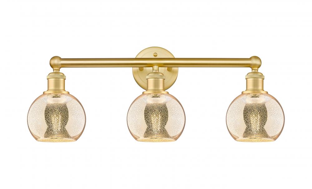 Athens - 3 Light - 24 inch - Satin Gold - Bath Vanity Light