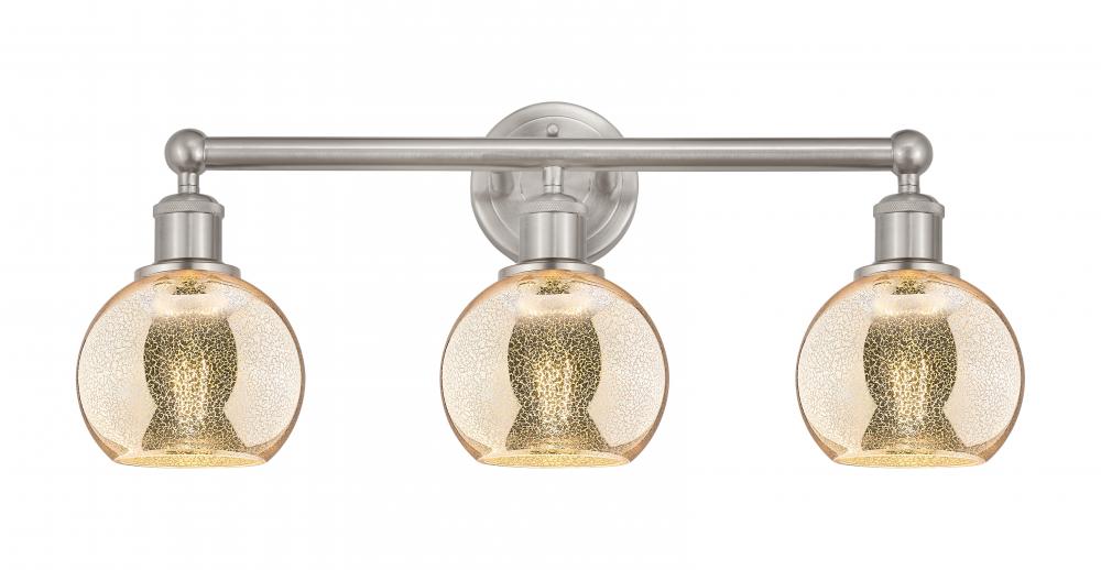 Athens - 3 Light - 24 inch - Brushed Satin Nickel - Bath Vanity Light