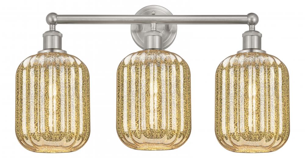Preston Cylinder - 3 Light - 25 inch - Brushed Satin Nickel - Bath Vanity Light