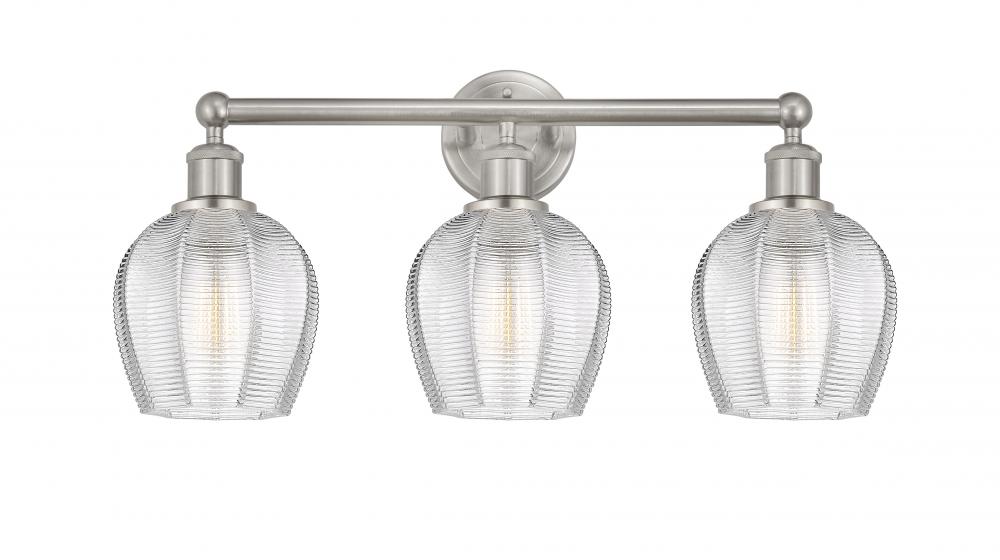 Norfolk - 3 Light - 24 inch - Brushed Satin Nickel - Bath Vanity Light
