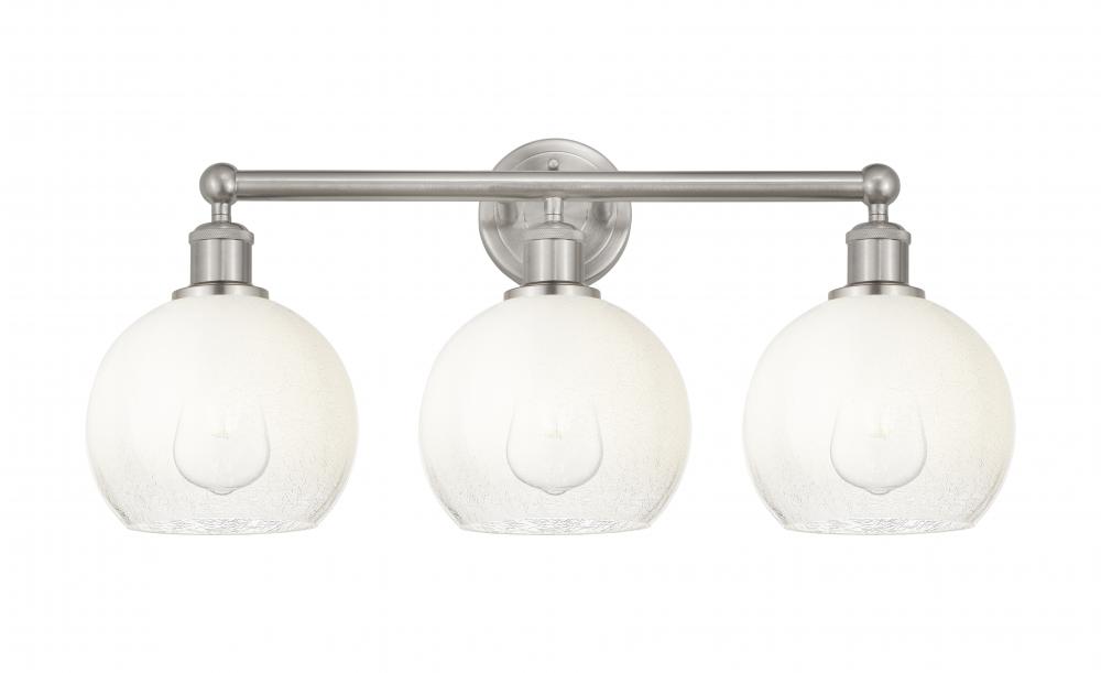 Brookhaven Globe - 3 Light - 26 inch - Brushed Satin Nickel - Bath Vanity Light