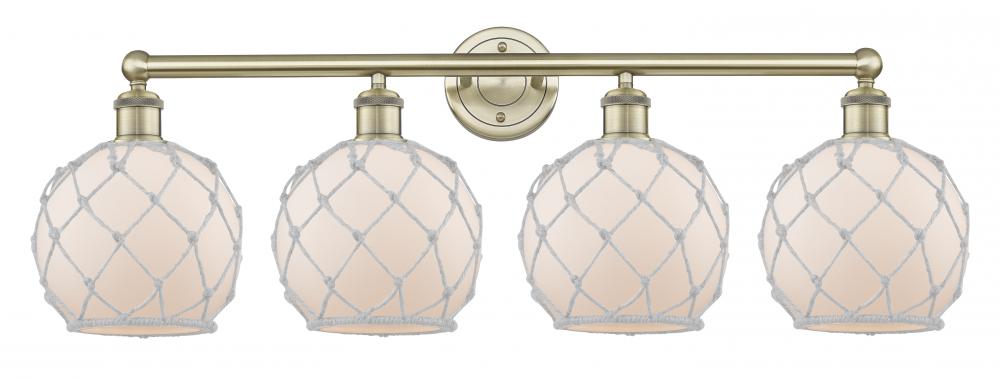 Farmhouse Rope - 4 Light - 35 inch - Antique Brass - Bath Vanity Light