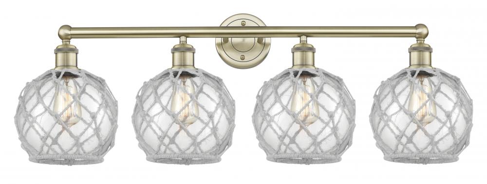Farmhouse Rope - 4 Light - 35 inch - Antique Brass - Bath Vanity Light
