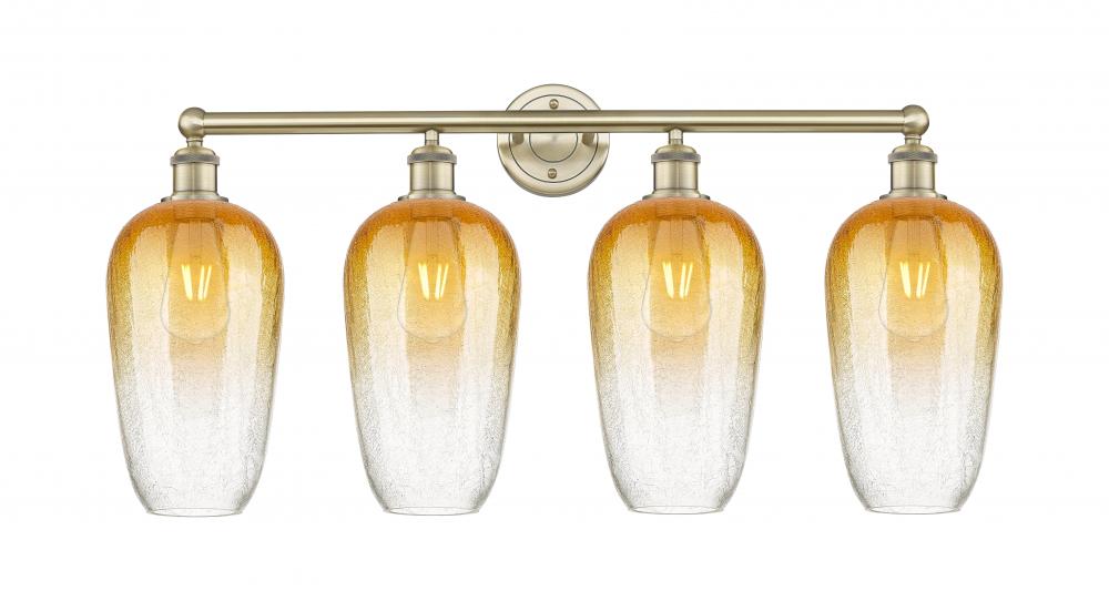 Brookhaven Flute - 4 Light - 34 inch - Antique Brass - Bath Vanity Light