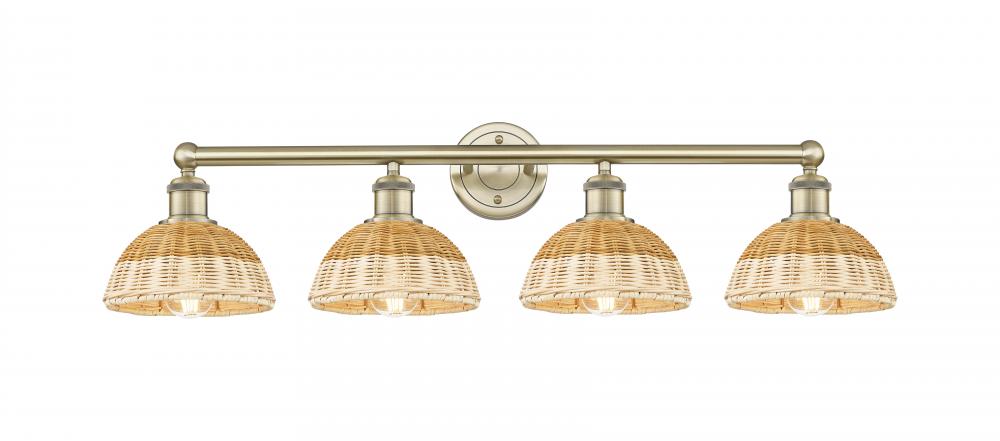 Bristol Natural II - 4 Light - 35 inch - Antique Brass - Bath Vanity Light