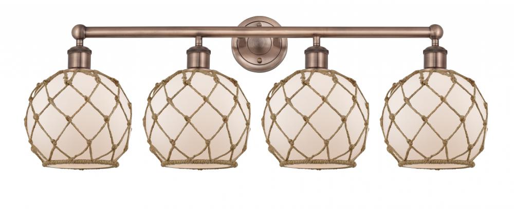 Farmhouse Rope - 4 Light - 35 inch - Antique Copper - Bath Vanity Light