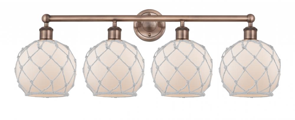 Farmhouse Rope - 4 Light - 35 inch - Antique Copper - Bath Vanity Light