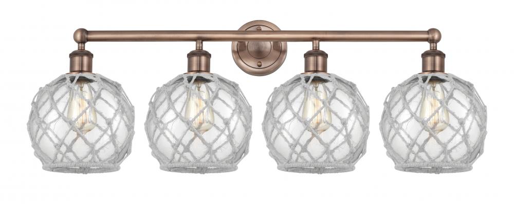 Farmhouse Rope - 4 Light - 35 inch - Antique Copper - Bath Vanity Light