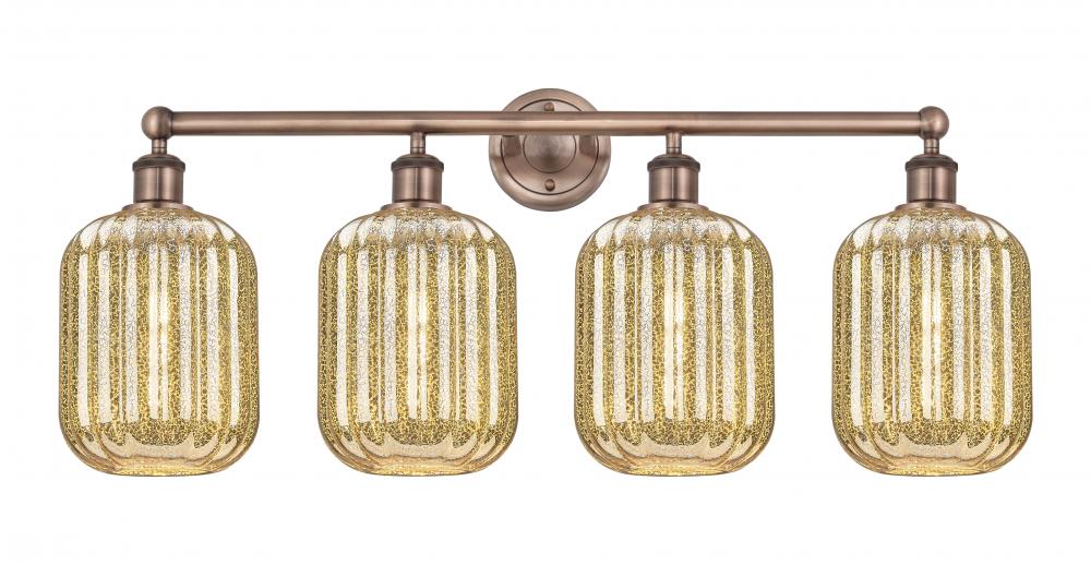 Preston Cylinder - 4 Light - 34 inch - Antique Copper - Bath Vanity Light