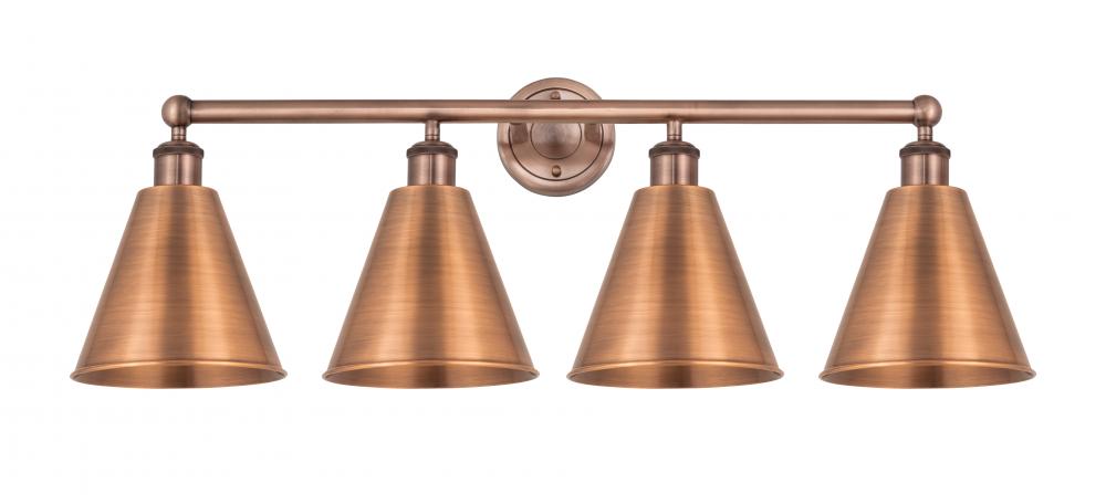 Berkshire - 4 Light - 35 inch - Antique Copper - Bath Vanity Light