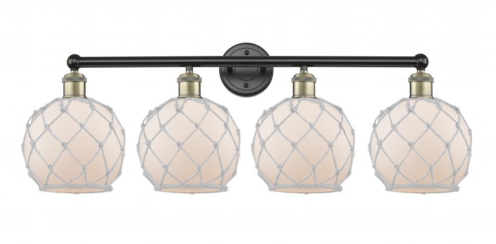 Farmhouse Rope - 4 Light - 35 inch - Black Antique Brass - Bath Vanity Light