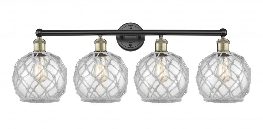 Farmhouse Rope - 4 Light - 35 inch - Black Antique Brass - Bath Vanity Light