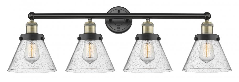 Cone - 4 Light - 35 inch - Black Antique Brass - Bath Vanity Light