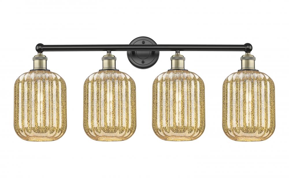 Preston Cylinder - 4 Light - 34 inch - Black Antique Brass - Bath Vanity Light