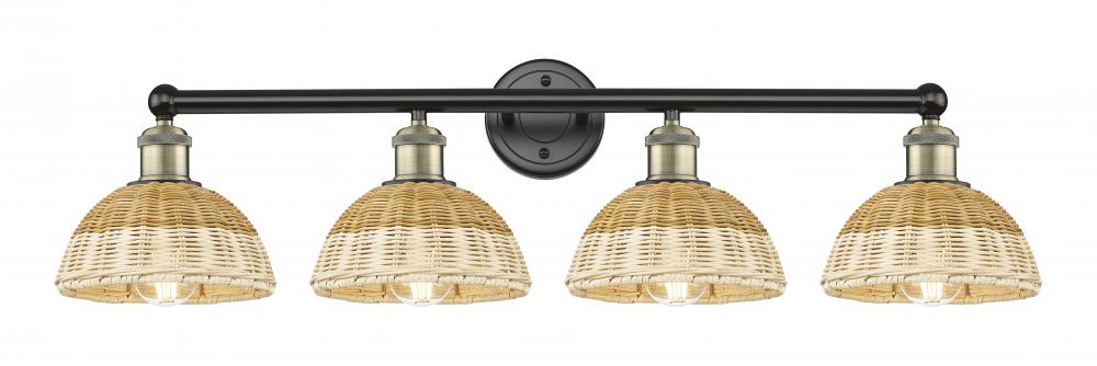 Bristol Natural II - 4 Light - 35 inch - Black Antique Brass - Bath Vanity Light