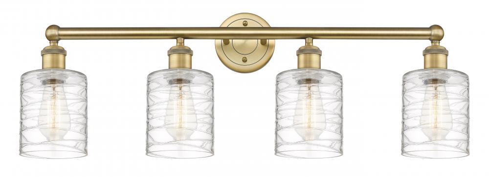 Cobbleskill - 4 Light - 32 inch - Brushed Brass - Bath Vanity Light
