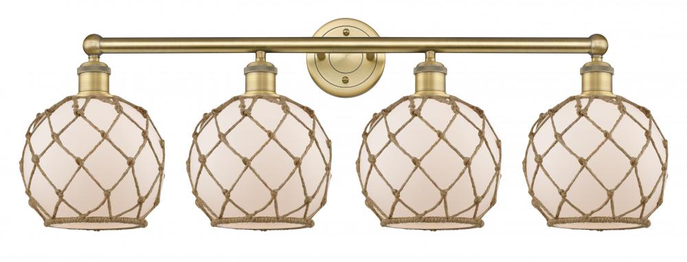 Farmhouse Rope - 4 Light - 35 inch - Brushed Brass - Bath Vanity Light