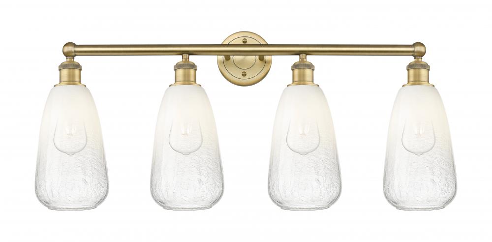 Brookhaven Almond - 4 Light - 33 inch - Brushed Brass - Bath Vanity Light