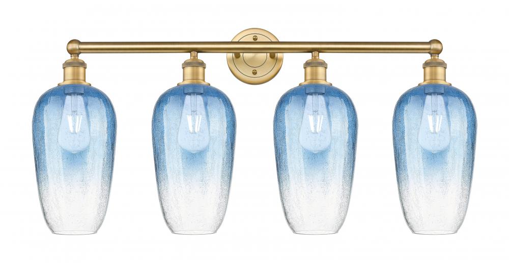 Brookhaven Flute - 4 Light - 34 inch - Brushed Brass - Bath Vanity Light