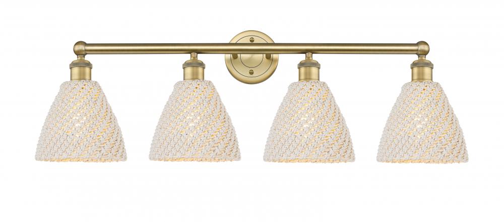 Bristol Natural - 4 Light - 35 inch - Brushed Brass - Bath Vanity Light