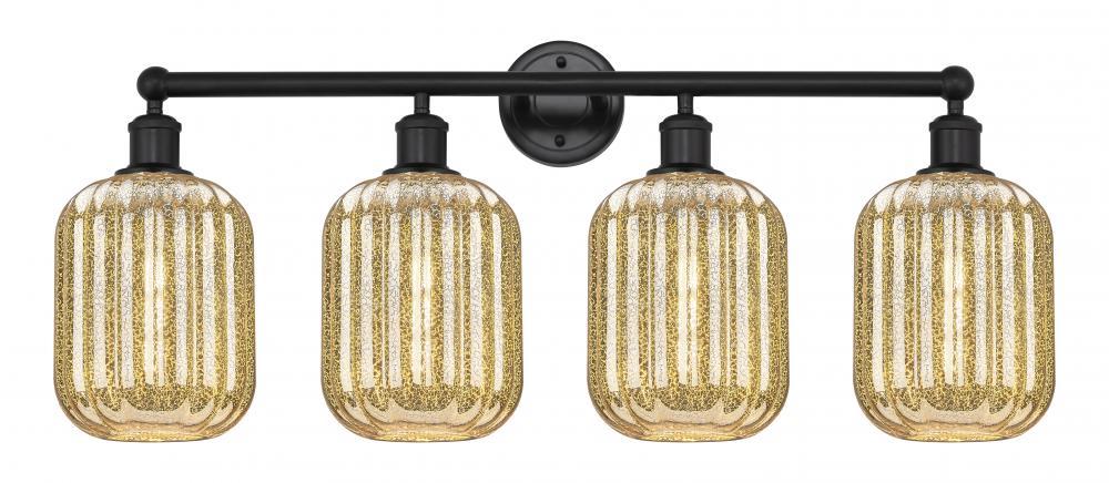 Preston Cylinder - 4 Light - 34 inch - Matte Black - Bath Vanity Light