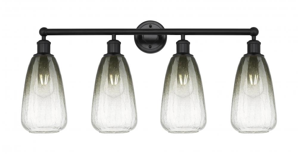 Brookhaven Almond - 4 Light - 33 inch - Matte Black - Bath Vanity Light