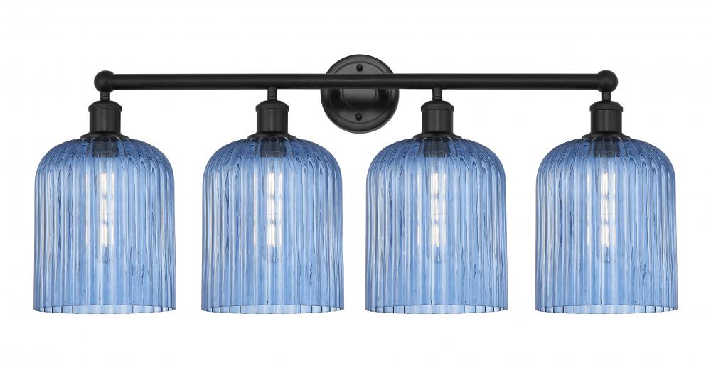 Bridal Veil - 4 Light - 32 inch - Matte Black - Bath Vanity Light