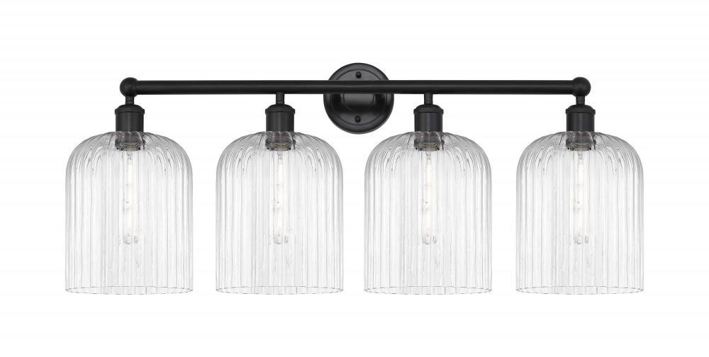Bridal Veil - 4 Light - 32 inch - Matte Black - Bath Vanity Light
