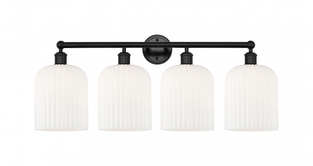 Bridal Veil - 4 Light - 32 inch - Matte Black - Bath Vanity Light