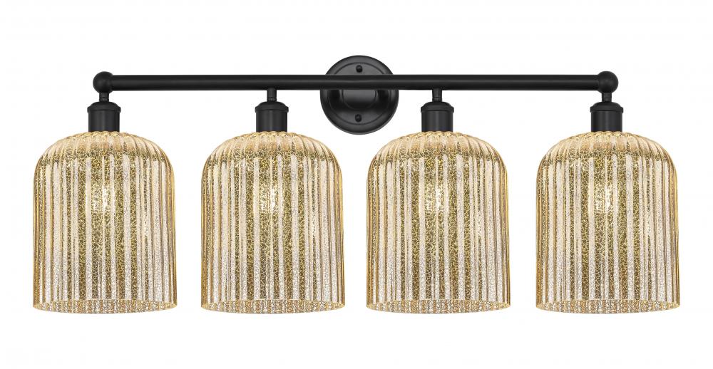 Bridal Veil - 4 Light - 32 inch - Matte Black - Bath Vanity Light