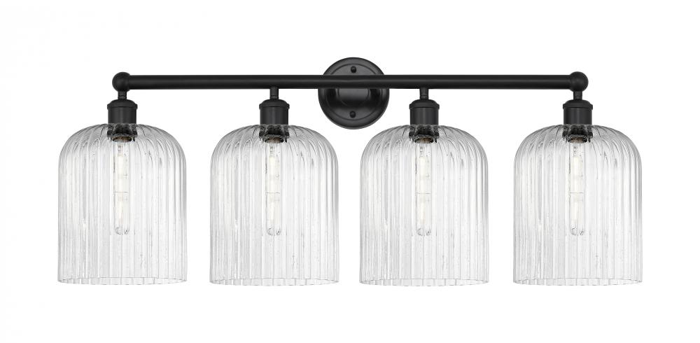 Bridal Veil - 4 Light - 32 inch - Matte Black - Bath Vanity Light