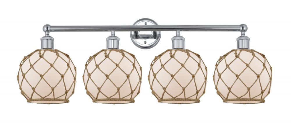 Farmhouse Rope - 4 Light - 35 inch - Polished Chrome - Bath Vanity Light