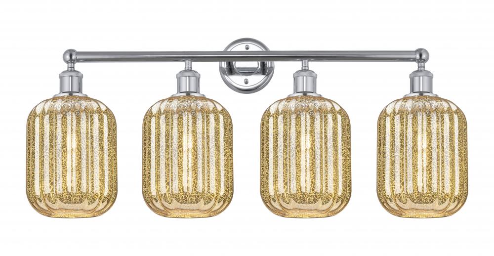 Preston Cylinder - 4 Light - 34 inch - Polished Chrome - Bath Vanity Light