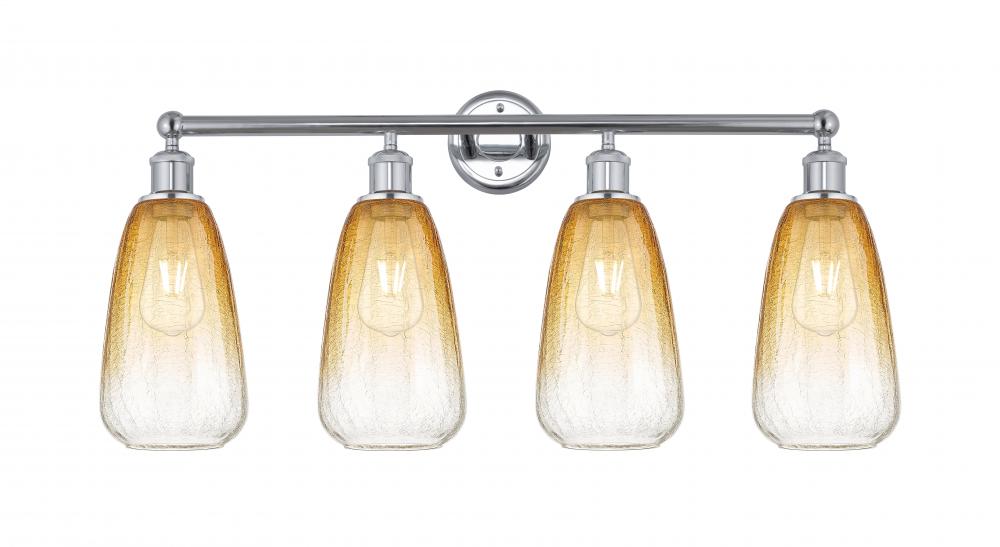 Brookhaven Almond - 4 Light - 33 inch - Polished Chrome - Bath Vanity Light
