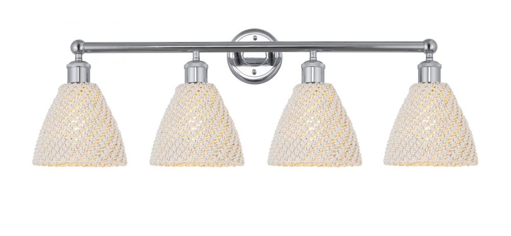 Bristol Natural - 4 Light - 35 inch - Polished Chrome - Bath Vanity Light