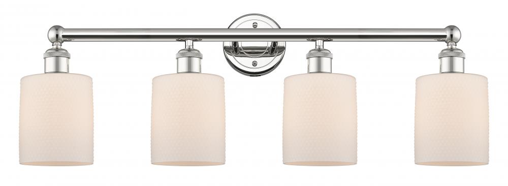 Cobbleskill - 4 Light - 32 inch - Polished Nickel - Bath Vanity Light