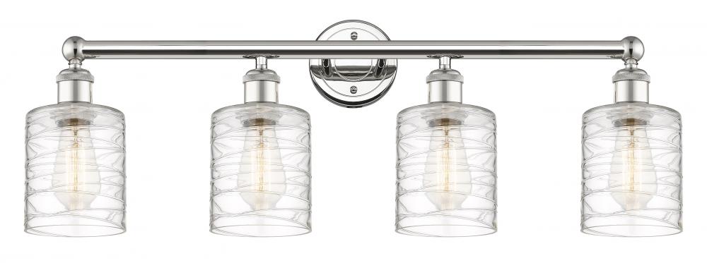 Cobbleskill - 4 Light - 32 inch - Polished Nickel - Bath Vanity Light